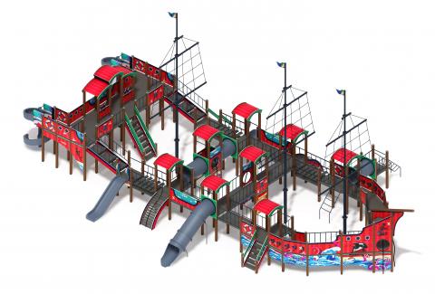 Баркентина (Мульт)  - ДИК 2.03.3.06-10 - Игровой комплекс (Винтовой скат) H=1200, Н=1500, Н=2000