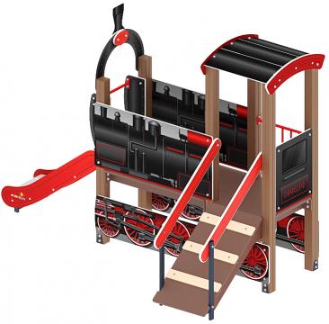 Паровозик (черный) мини - ДИК 1.03.5.01-10 - Игровой комплекс H=750