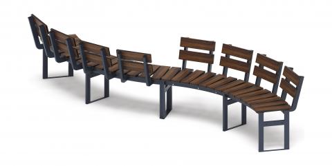 Модульная скамья радиальная (темный дуб) МФ 42.01.22