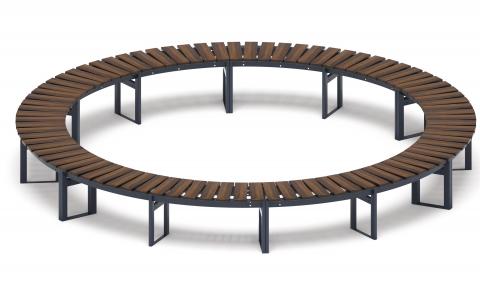 Модульная скамья радиальная (темный дуб) МФ 42.01.26