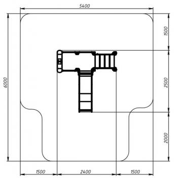 Горка с домиком - ИО 41.01.05-02 - (ЭКО) H=900