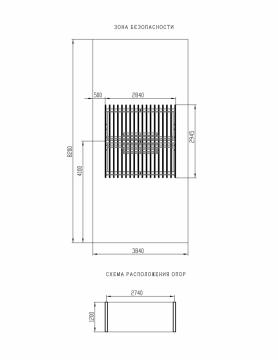 Пергола тент с качелями (прямая) - МФ 78.04.01-И1 /с поликарбонатом/