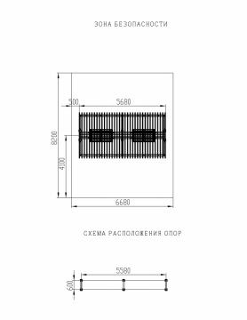 Пергола тент с качелями (прямая) - МФ 78.04.02 /с поликарбонатом/