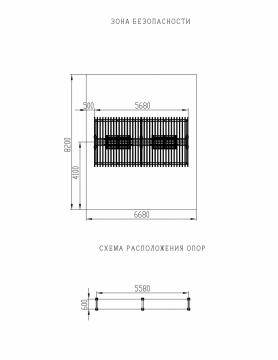 Пергола тент с качелями (прямая) - МФ 78.04.02-01 /без поликарбоната/