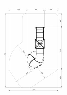 Горка тоннельная - ИО 45.14.01-01 - Космопорт (Серый) H=2000