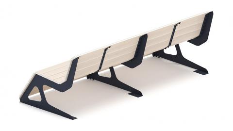 Скамья - МФ 42.02.05-21 (Беленый дуб) Д:2400  (под анкера)