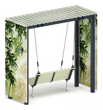 Пергола с качелями (Бамбук) - МФ 78.06.01-02.И1 /с поликарбонатом/