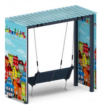 Пергола с качелями (Город) - МФ 78.06.01-04.И1 /с поликарбонатом/