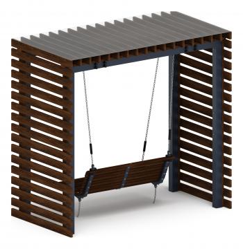 Пергола с качелями - МФ 78.01.02-И1 /с поликарбонатом/