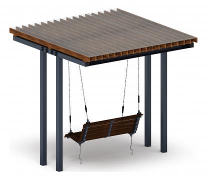 Пергола тент с качелями (прямая) - МФ 78.04.01-И1 /с поликарбонатом/