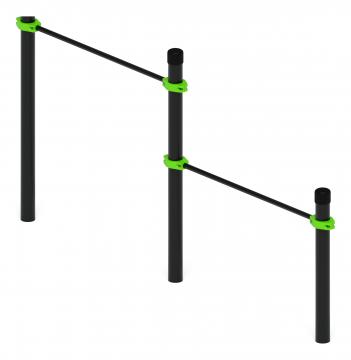 Воркаут 108. Перекладины стационарные разноуровневые (зеленый) ВТ 02.07-02
