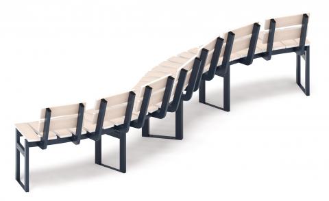 Модульная скамья радиальная (беленый дуб) МФ 42.01.21-01