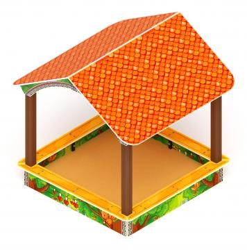 Песочный дворик с навесом Домик (Полянка) - ИО 6.01.02-03