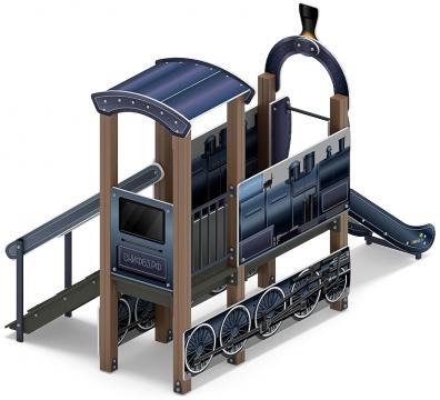 Паровозик (серо-синий) мини - ДИК 1.03.5.01-13 - Игровой комплекс H=750