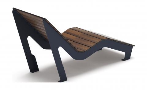 Шезлонг парковый - МФ 42.03.01 (Темный дуб) Д:580  (под анкера) (под анкера)