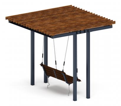 Пергола с качелями (прямая) - МФ 78.04.01-01.И1 /без поликарбоната/