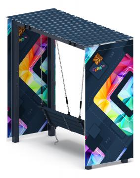 Пергола с качелями (СКИФ) - МФ 78.06.01-01.И1 /без поликарбоната/