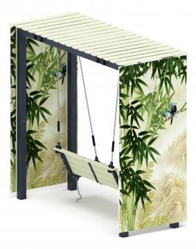 Пергола с качелями (Бамбук) - МФ 78.06.01-03.И1 /без поликарбоната/