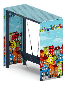 Пергола с качелями (Город) - МФ 78.06.01-04.И1 /с поликарбонатом/