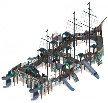 Баркентина (Лагуна) - ДИК 2.03.3.06-12 - Игровой комплекс (Винтовой скат) H=1200, Н=1500, Н=2000