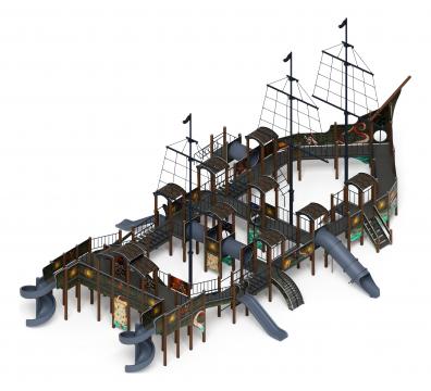 Баркентина (Лагуна) - ДИК 2.03.3.06-12 - Игровой комплекс (Винтовой скат) H=1200, Н=1500, Н=2000