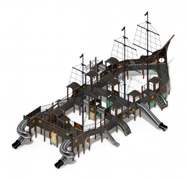 Баркентина (Летучий Голландец) - ДИК 2.03.3.06-21 - Игровой комплекс (нержавейка скат) H=1200, Н=1500, Н=2000