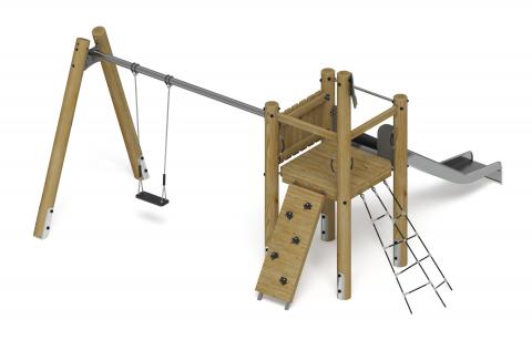 Игровой комплекс (лиственница орех) ДИК 2.24.03-Л.И1.02