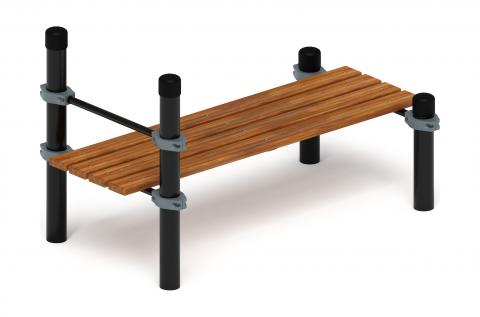 Воркаут 89. Гимнастическая скамья с фиксацией ступней (серый) ВТ 01.02-03