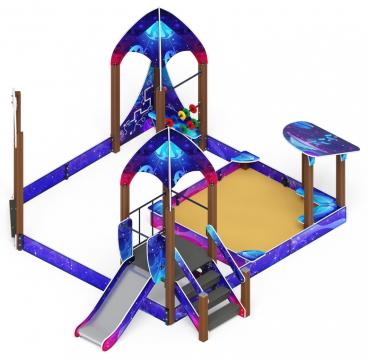 Песочный дворик с горкой Космопорт (Космос) - ИО 6.14.01-02 H=750