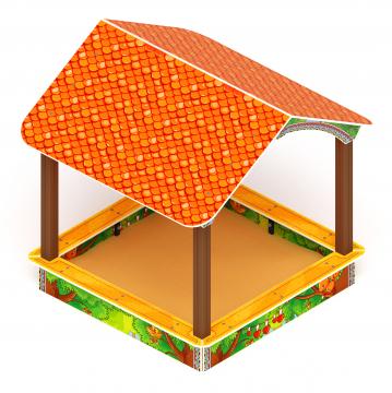 Песочный дворик с навесом Домик (Полянка) - ИО 6.01.02-03