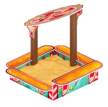 Песочница с навесом Ромашка (Пряничный домик) - ИО 5.01.06-03