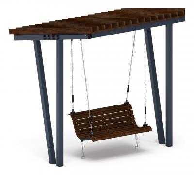 Пергола тент с качелями (наклоная) - МФ 78.03.01-01.И1 /без поликарбоната/