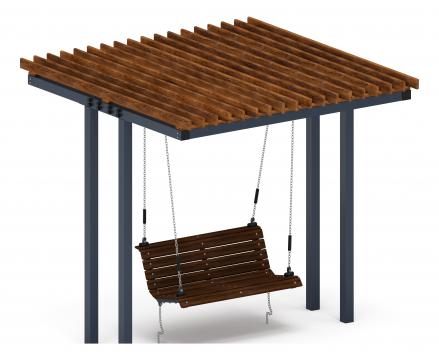 Пергола с качелями (прямая) - МФ 78.04.01-01.И1 /без поликарбоната/