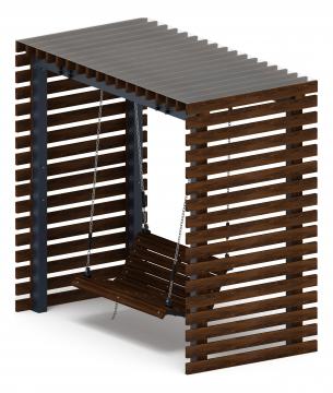 Пергола с качелями - МФ 78.01.02-И1 /с поликарбонатом/