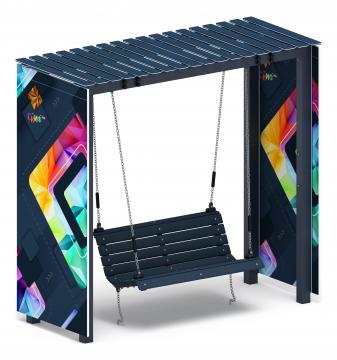 Пергола с качелями (СКИФ) - МФ 78.06.01-01.И1 /без поликарбоната/