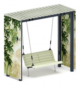 Пергола с качелями (Бамбук) - МФ 78.06.01-02.И1 /с поликарбонатом/