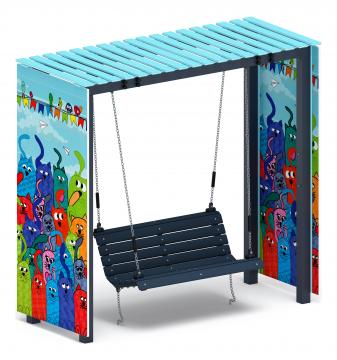 Пергола с качелями (Коты) - МФ 78.06.01-07.И1 /без поликарбоната/