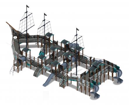 Баркентина (Лагуна) - ДИК 2.03.3.06-12.И1 - Игровой комплекс (Винтовой скат) H=1200, Н=1500, Н=2000