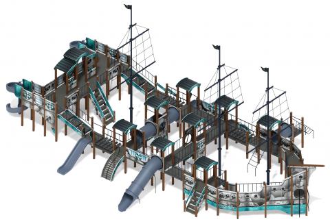 Баркентина (Лагуна) - ДИК 2.03.3.06-12 - Игровой комплекс (Винтовой скат) H=1200, Н=1500, Н=2000