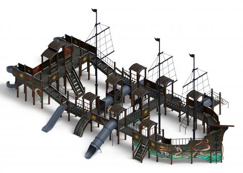 Баркентина (Лагуна) - ДИК 2.03.3.06-12 - Игровой комплекс (Винтовой скат) H=1200, Н=1500, Н=2000