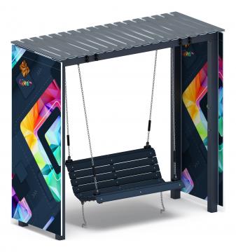 Пергола с качелями (СКИФ) - МФ 78.06.01-И1 /с поликарбонатом/