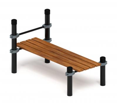 Воркаут 89. Гимнастическая скамья с фиксацией ступней (серый) ВТ 01.02-03