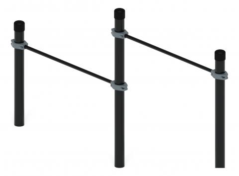 Воркаут 108. Перекладины стационарные разноуровневые (серый) ВТ 02.07-03