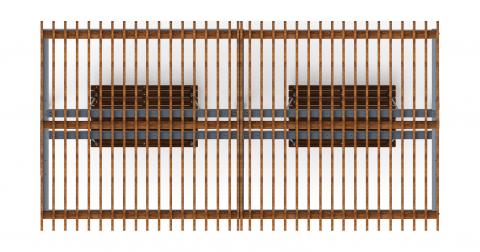 Пергола тент с качелями (наклоная) - МФ 78.03.02-01.И1 /без поликарбоната/