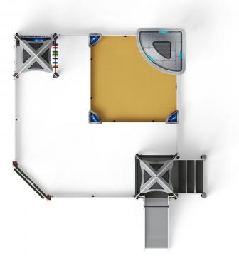 Песочный дворик с горкой Космопорт (Серый) - ИО 6.14.01-01 H=750