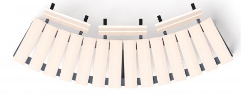 Модульная скамья радиальная (беленый дуб) МФ 42.01.19-01