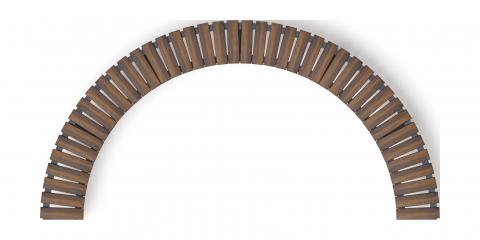 Модульная скамья радиальная (темный дуб) МФ 42.01.24