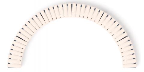 Модульная скамья радиальная (беленый дуб) МФ 42.01.24-01