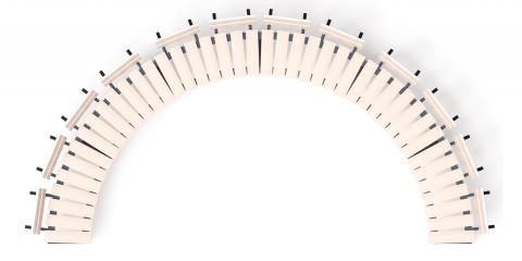 Модульная скамья радиальная (беленый дуб) МФ 42.01.25-01