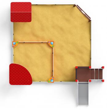 Песочный дворик с горкой (Ракушки) - ИО 6.01.05-01 H=750